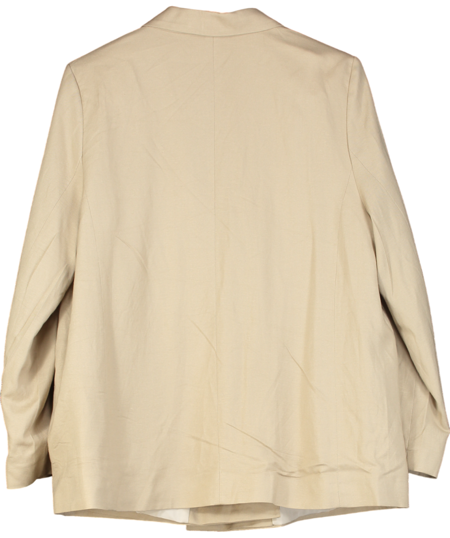 H&M Beige Linen-blend Blazer UK XXL
