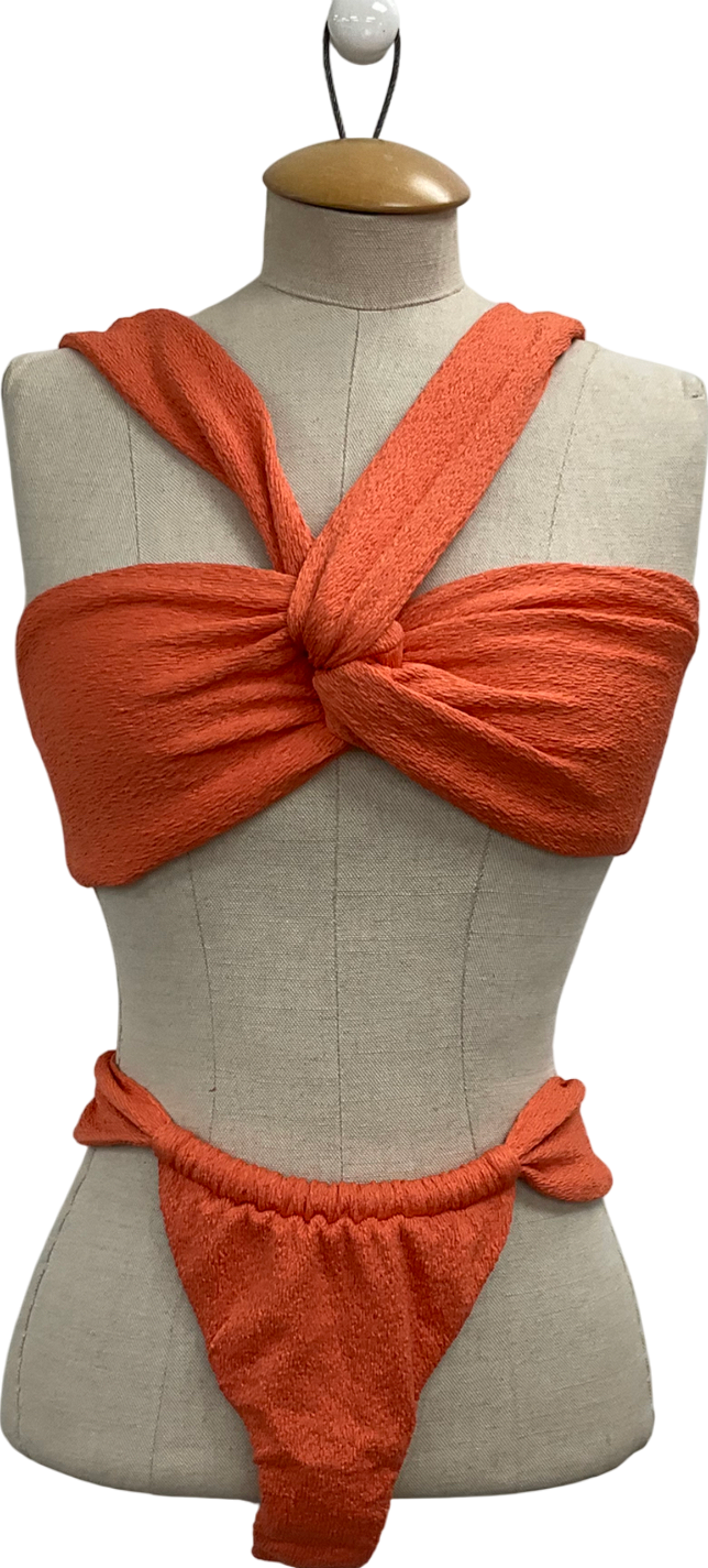 Beach city swim Verona Velvet Bikini Brief Bottoms Orange & Verona Velvet Halterneck Bikini Top UK M