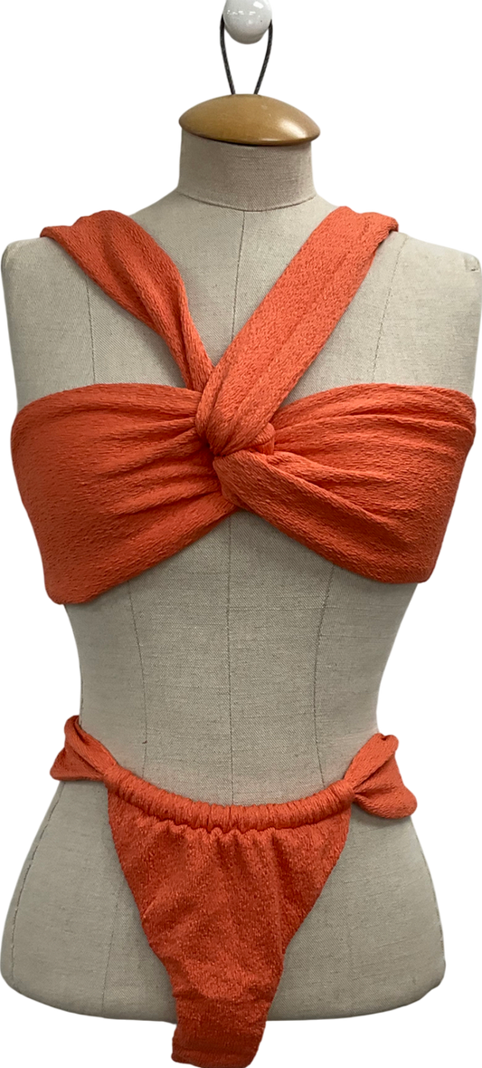 Beach city swim Verona Velvet Bikini Brief Bottoms Orange & Verona Velvet Halterneck Bikini Top UK M