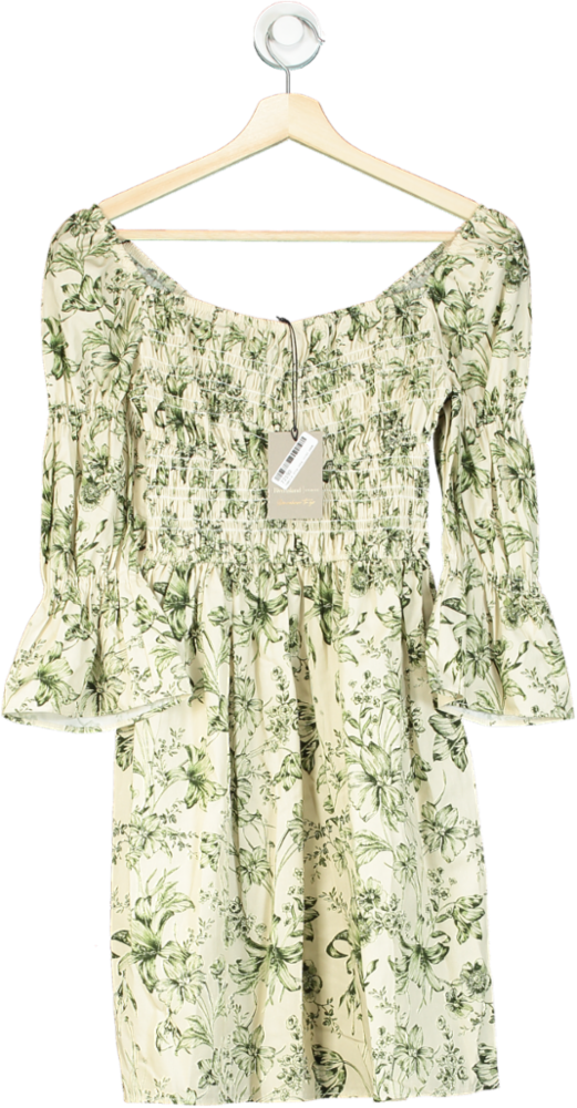 River Island Cream Floral Smock Dress UK 6