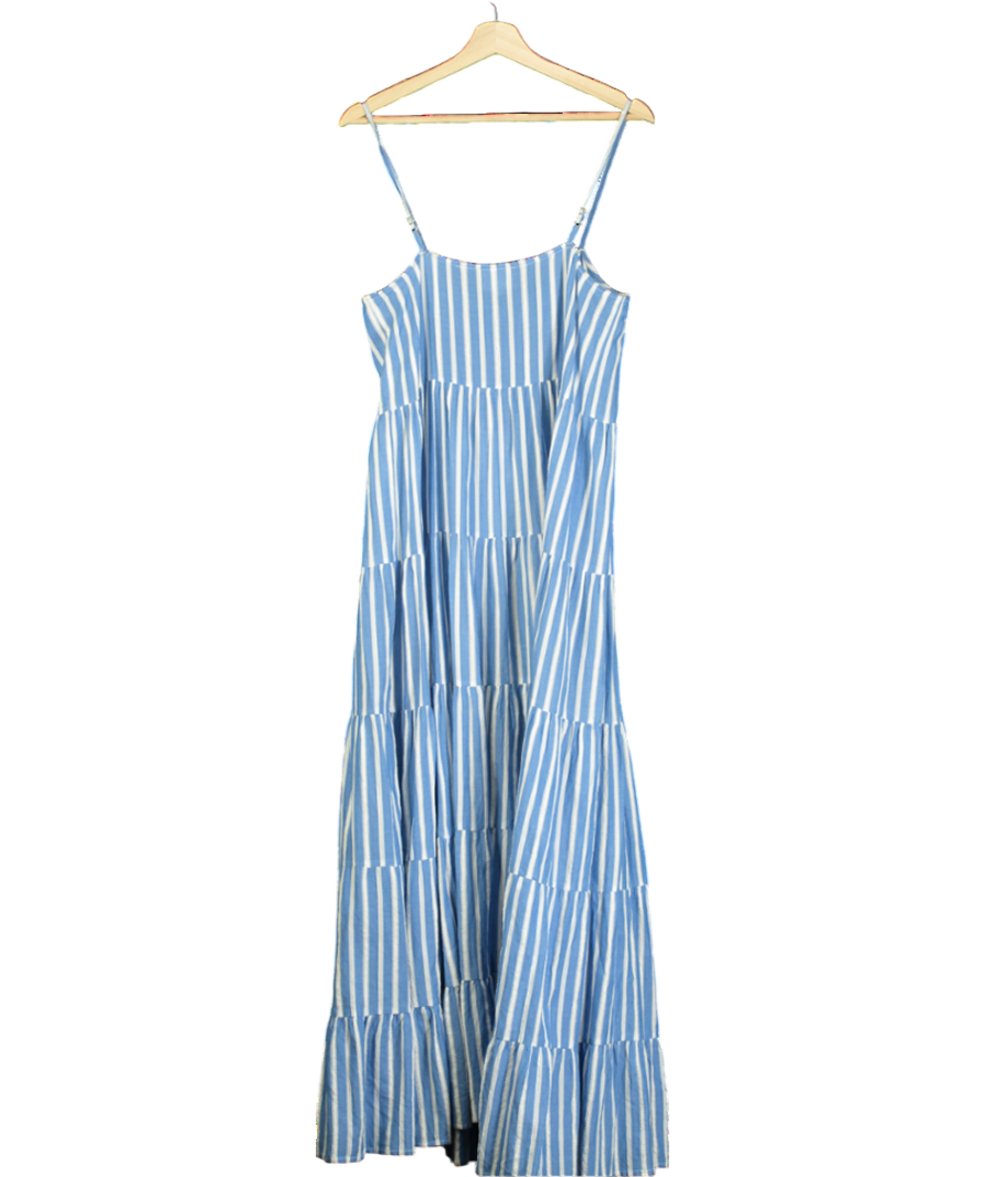 Sezane Blue Ama Striped Dress UK S