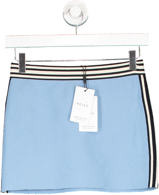 REISS Blue Brooke Knitted Pencil Mini Skirt UK S