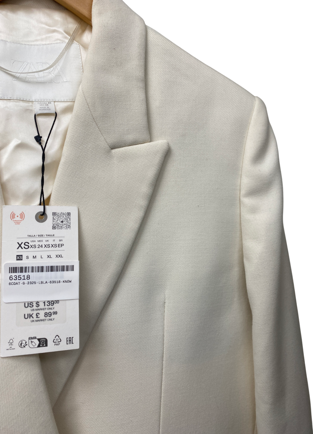 ZARA Beige Oversized Blazer UK XS