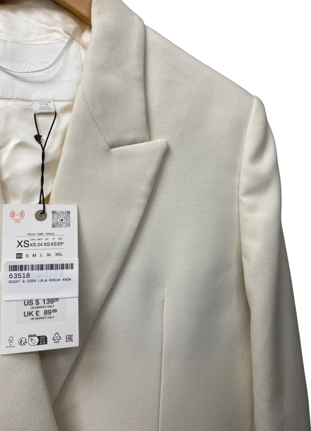 ZARA Beige Oversized Blazer UK XS