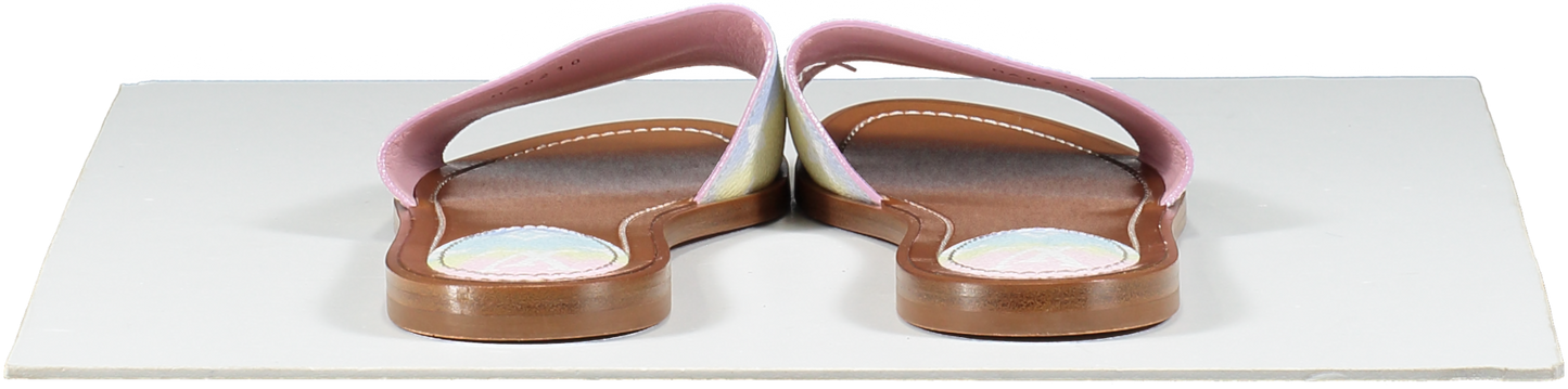 Louis Vuitton Multicoloured Pastel Monogram Escale Lock It Flat Mule Sandals UK 5.5 EU 38.5 👠