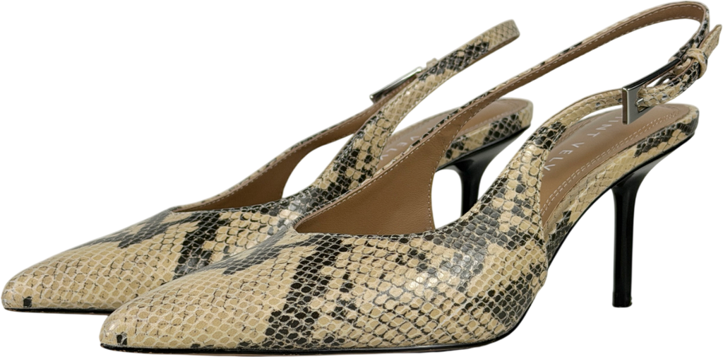 Mint Velvet Beige Tori Leather Slingback Court Shoes UK 5 EU 38 👠