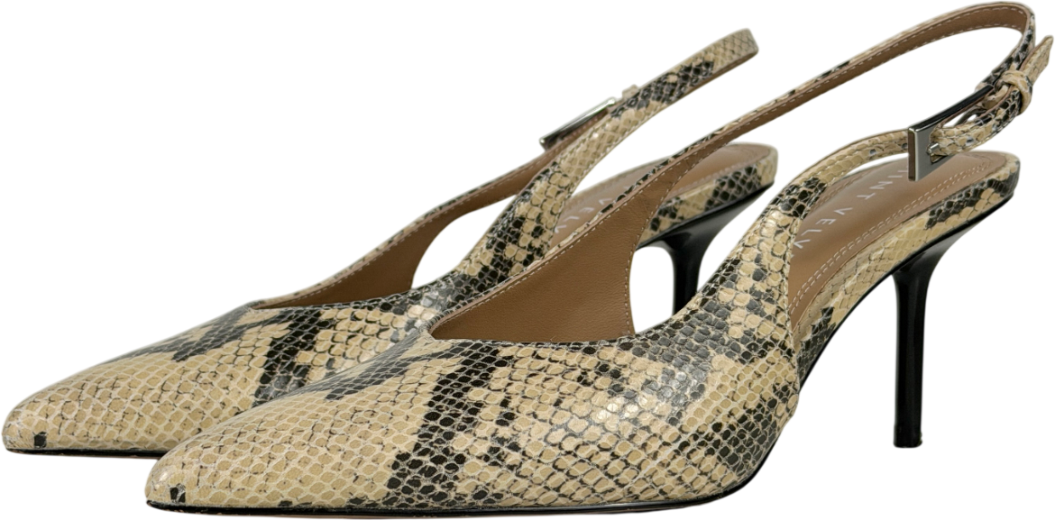Mint Velvet Beige Tori Leather Slingback Court Shoes UK 5 EU 38 👠