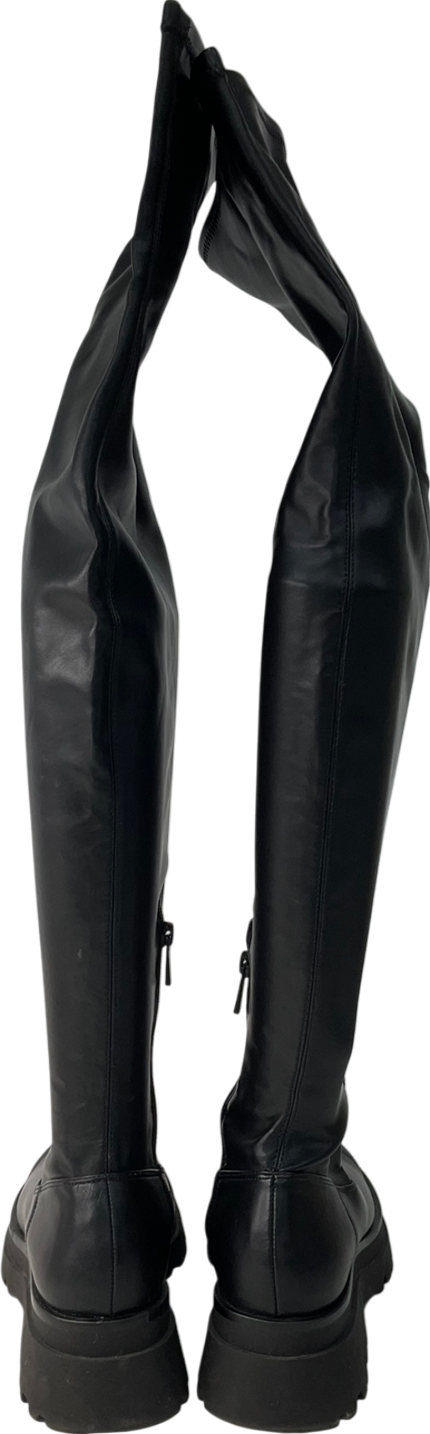 Stradivarius Black Women's Flat Knee-high Boots UK 6 EU 39 👠