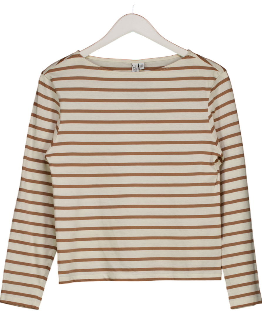& Other Stories Cream Breton Stripe Top UK XS