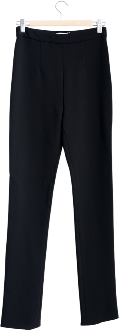 FRANKIE SHOP Black Slim Leg Stretch Trousers With Zips UK S