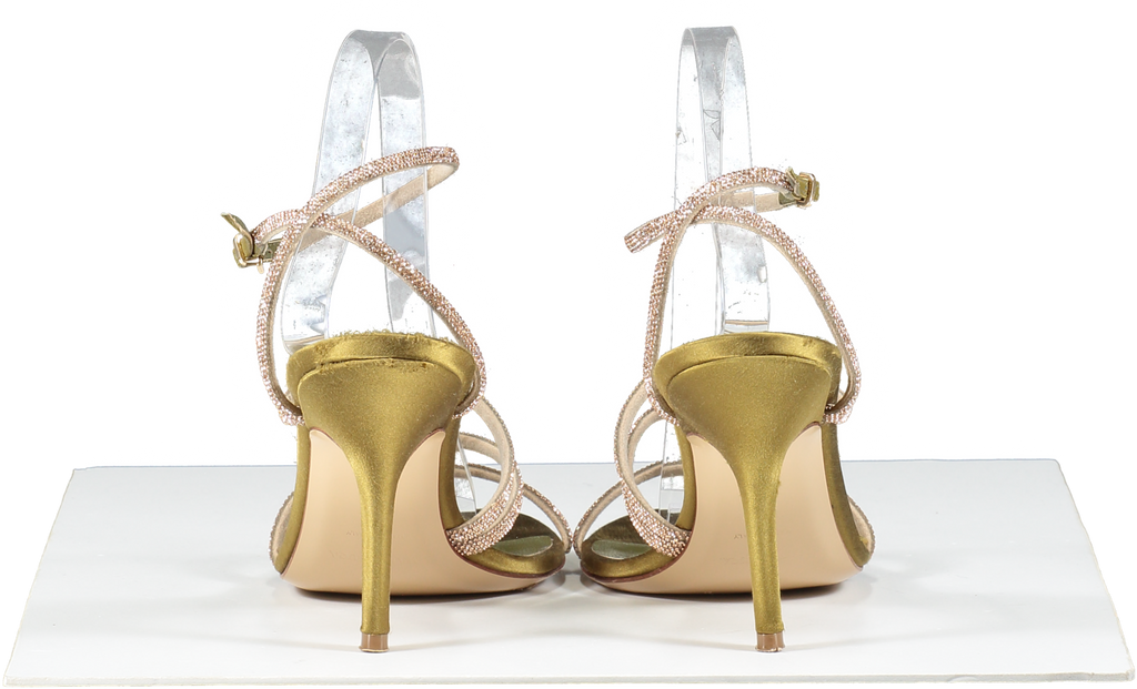 Maria Luca Green Curry Fannia Crystal Sandal UK 7 EU 40