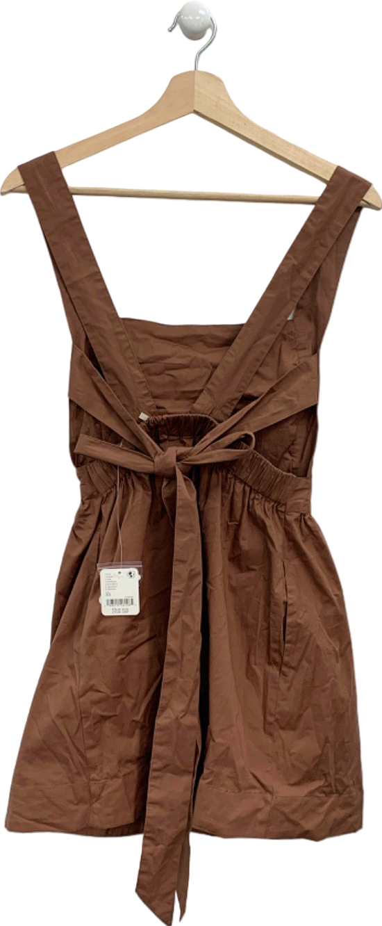 Free People Brownie Pleated Cotton-Blend Dress UK XS