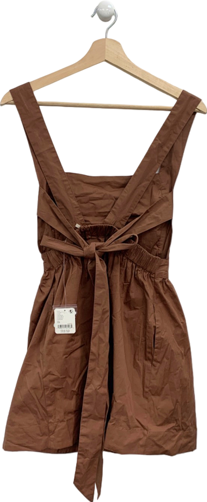 Free People Brownie Pleated Cotton-Blend Dress UK XS