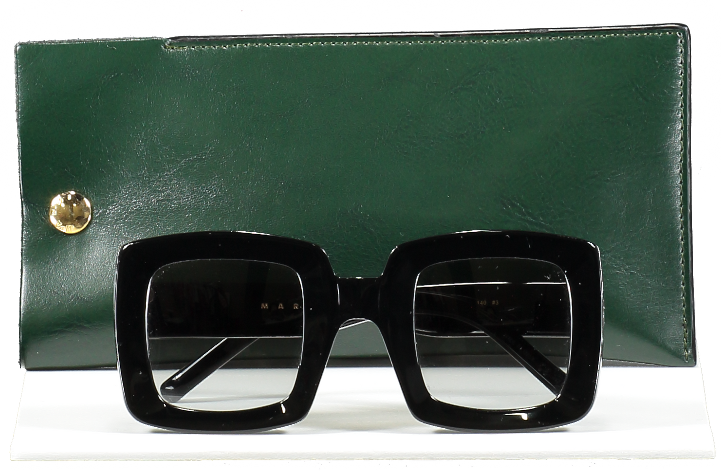 Marni Black Square Frame Sunglasses In Case