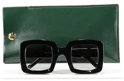 Marni Black Square Frame Sunglasses In Case