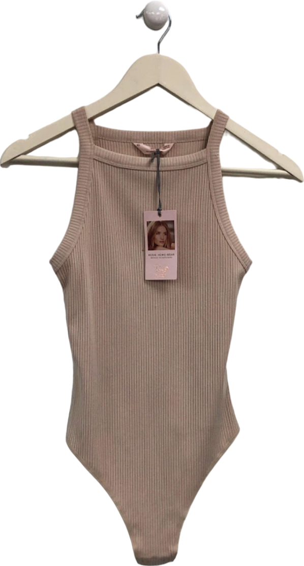 M&S Beige Ribbed Bodysuit UK XS
