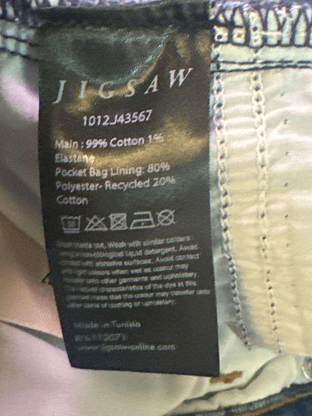 Jigsaw Vintage Mid Blue Tyne Cropped Wide Leg Jean W28