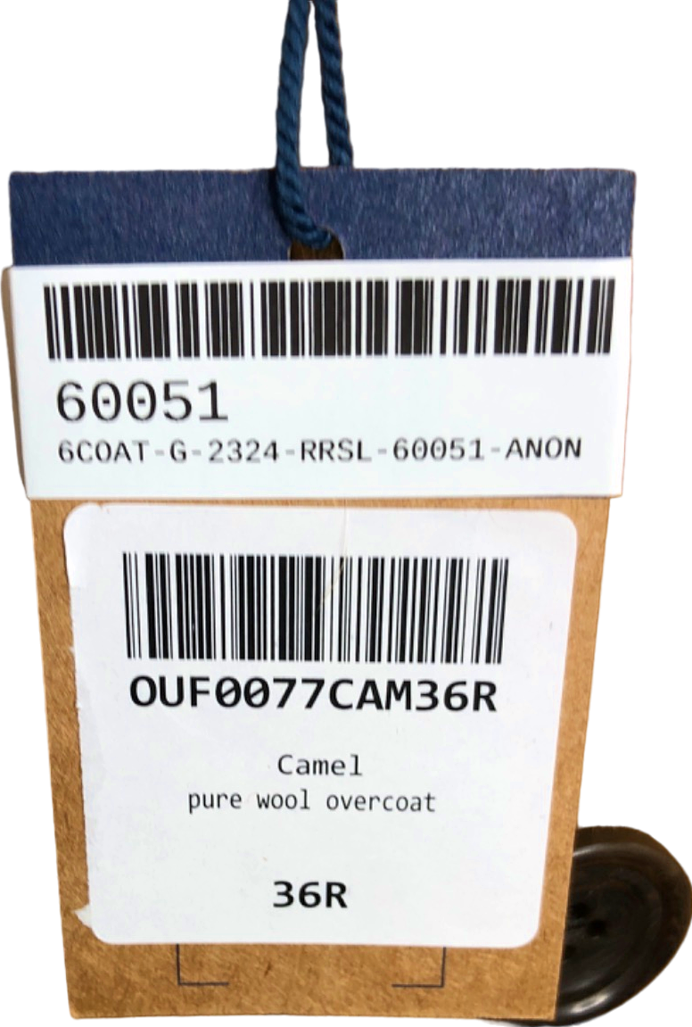 Charles Tyrwhitt Camel Pure Wool Overcoat 36R UK