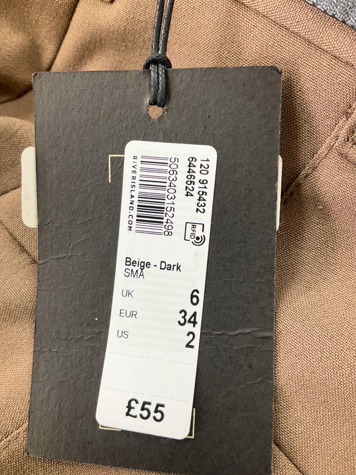 River Island Beige Wide Leg Trousers UK 6