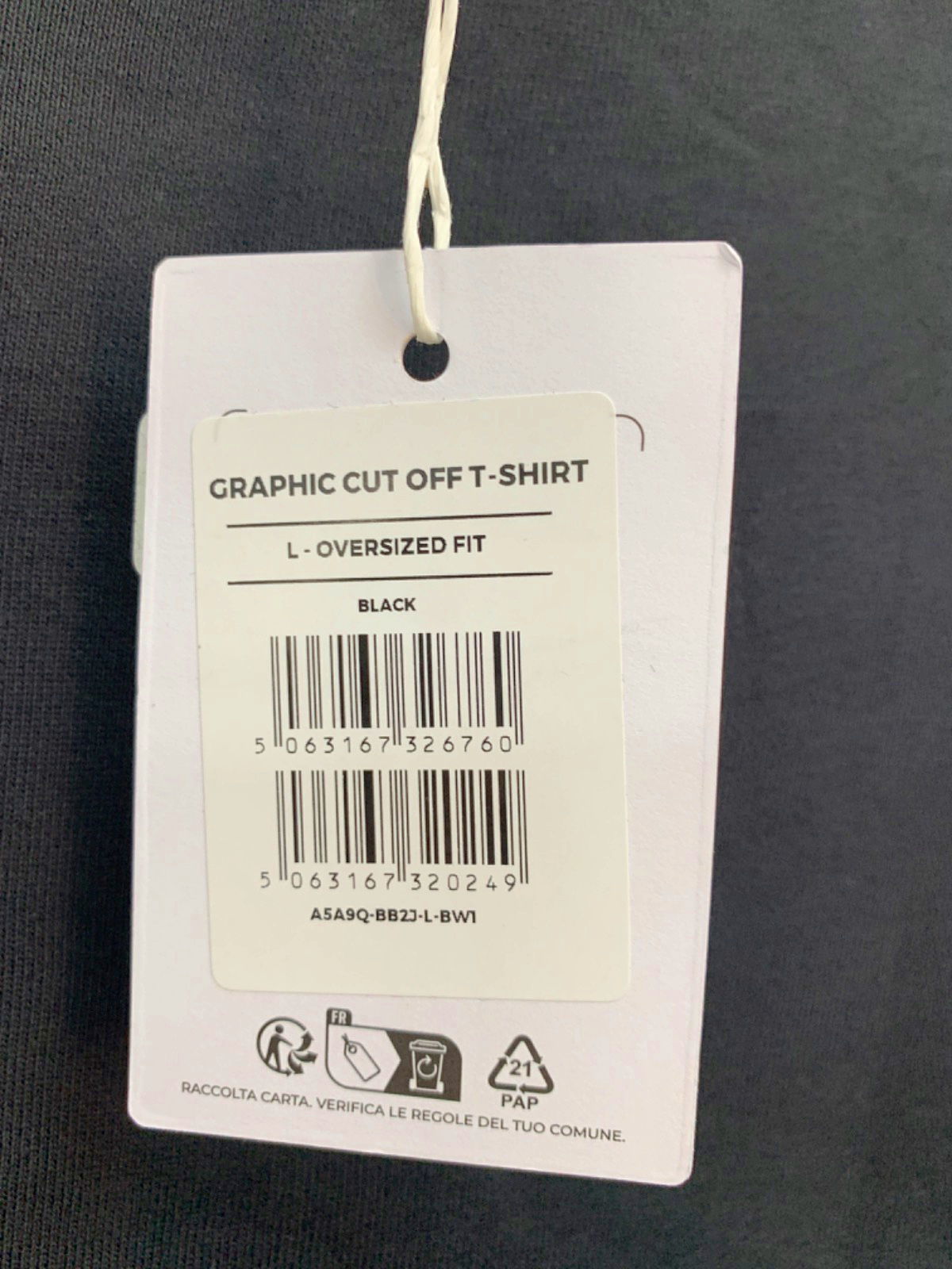 Gymshark Black Graphic Cut Off T-Shirt L