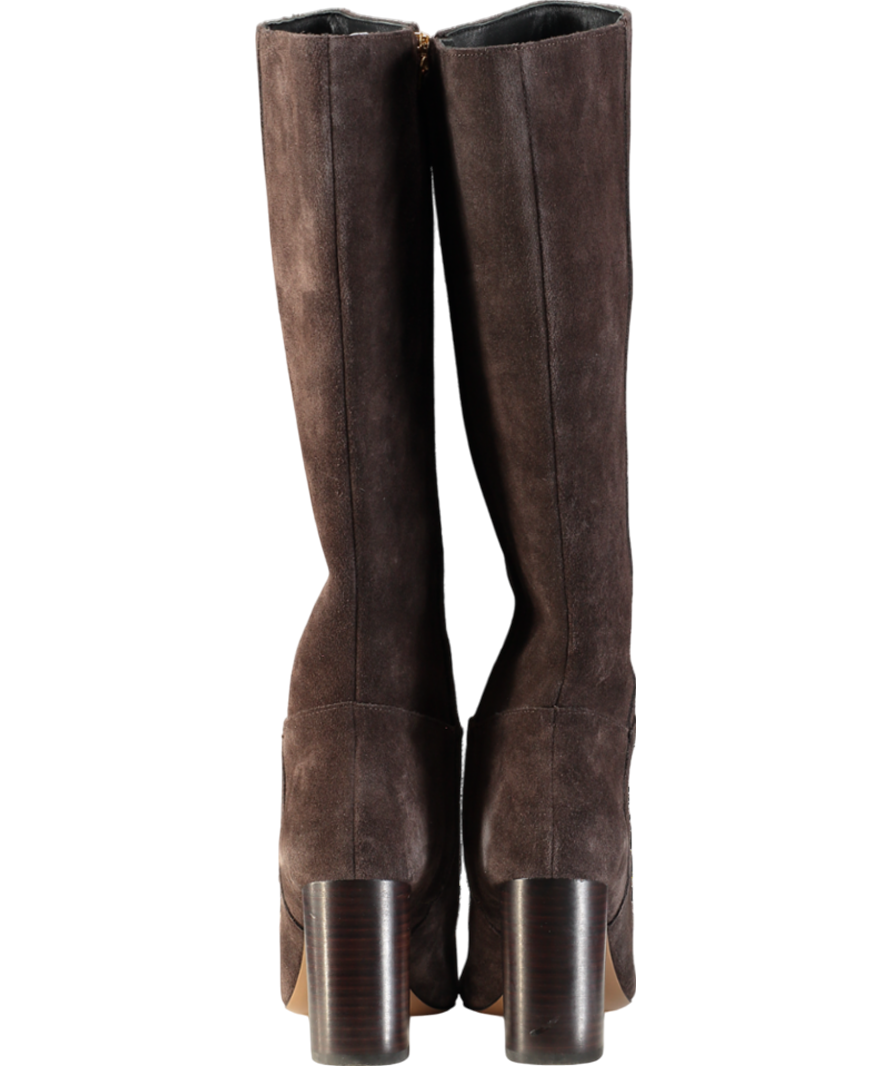 REISS Brown Bianca Block Heeled Knee Boot UK 5 EU 38 👠