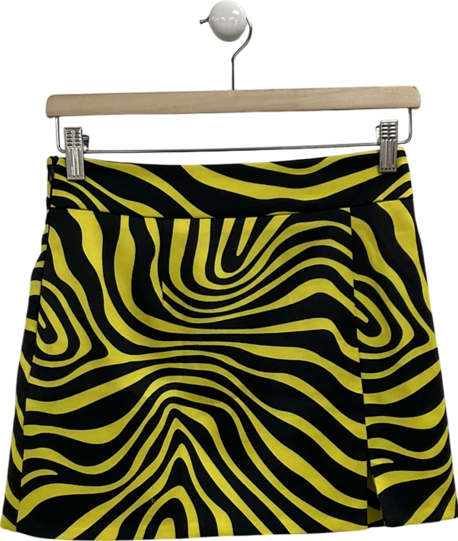 MURCI Yellow Abstract Mini Skirt UK 8