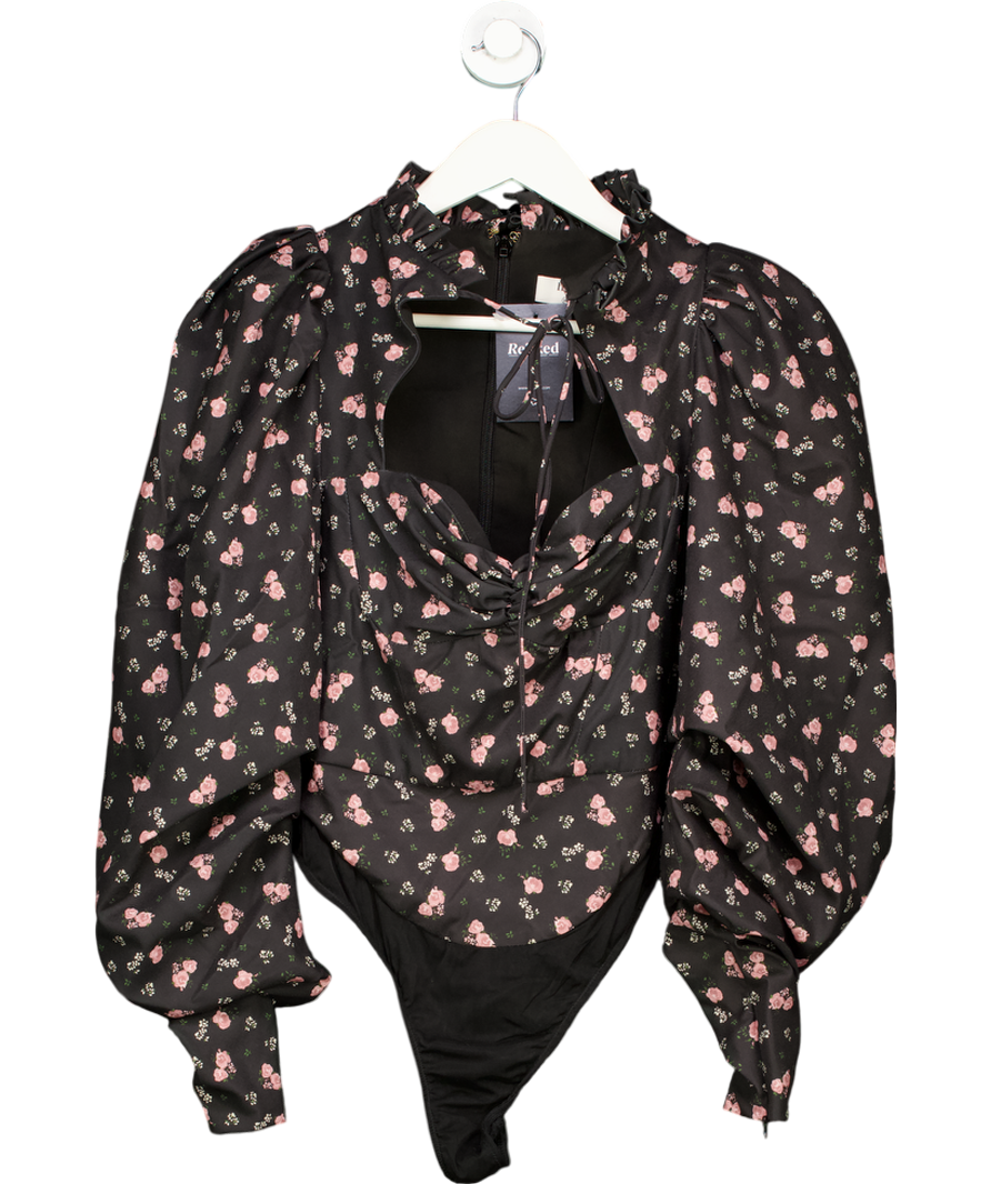 House of CB Black Ruby Floral Corset Bodysuit UK XS