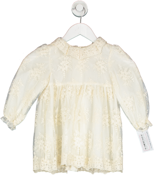 ZARA Cream Floral Embroidered Dress 3 Years