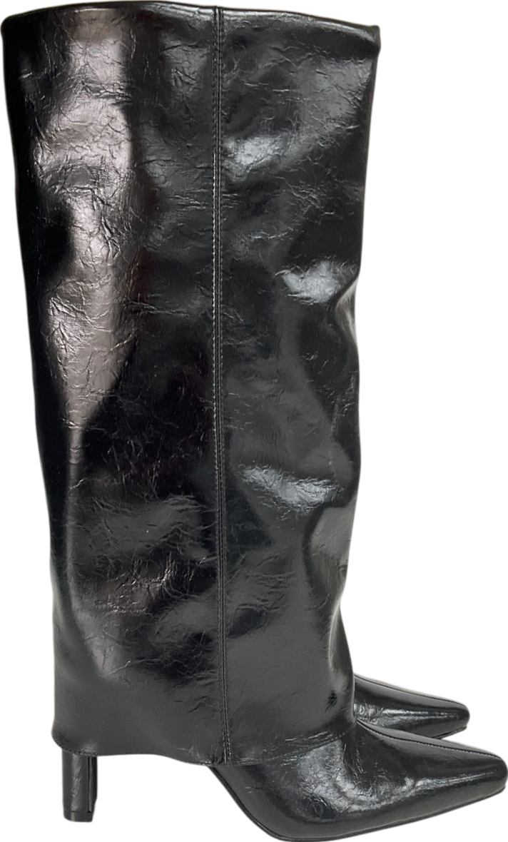 Next Black Knee High Cuffed Boots UK 4 EU 37 👠