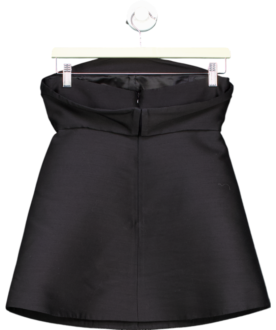 Totême Black Satin Strapless A-line Top Fr34 UK 6