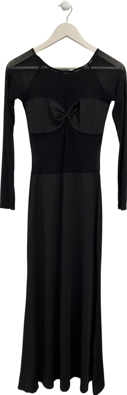 Ego Black Contrast Twist Detail Midaxi Dress UK M