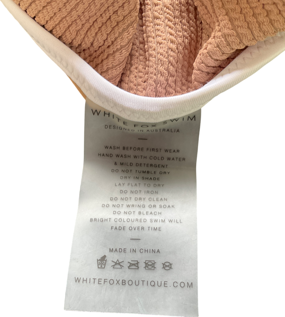 White Fox Beige Lost In Paradise Bikini Set - Mocha UK XS