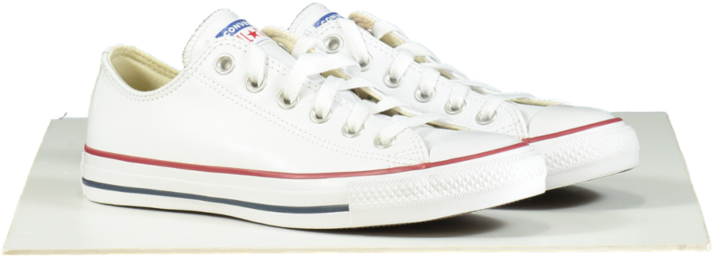 Converse White Chuck Taylor All Star Ox All Leather Trainers UK 5