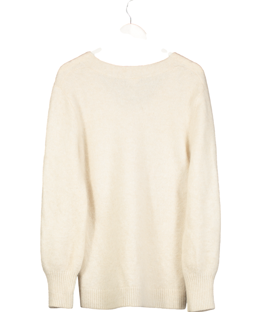 Arket Cream Alpaca-merino Blend V-neck Jumper UK S