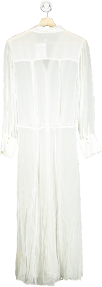 Reiss White Long Sleeve Shirt Dress UK 4