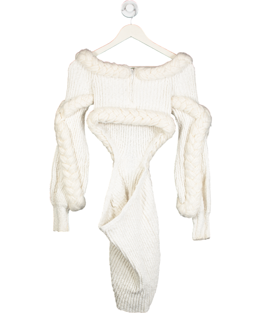 NBD Cream Elsie Boucle Mini Dress UK XS