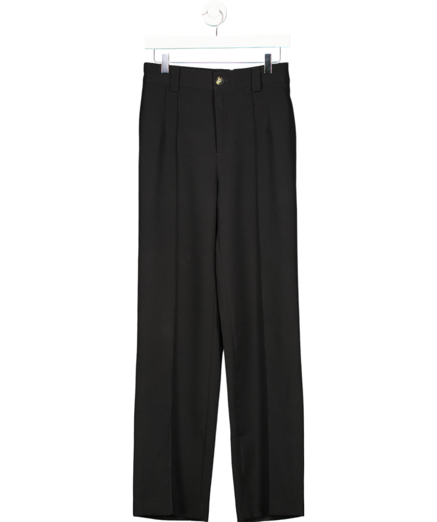 ZARA Black Wide Leg Tailored Trousers UK XS