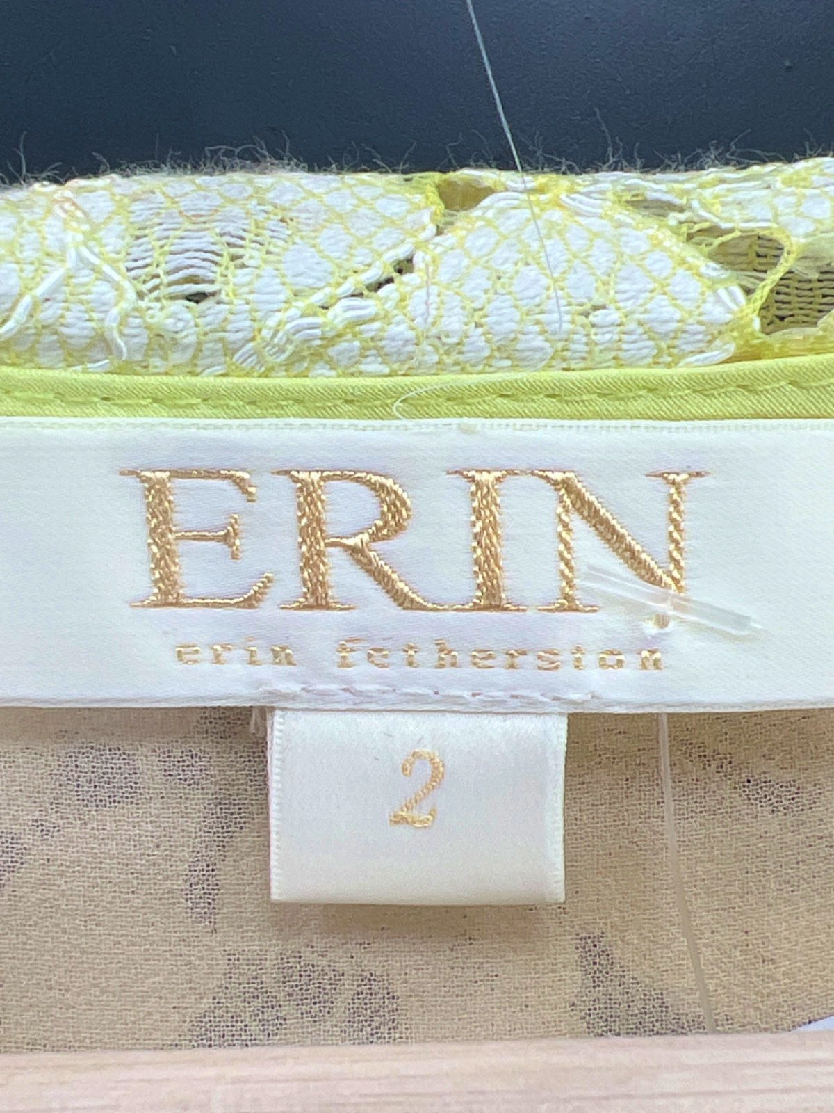 Erin Yellow Lace Crop Top Size UK 10