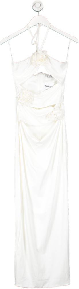Leau White Rose Detail Maxi Dress UK S