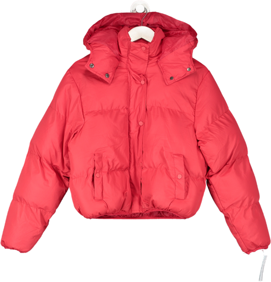 Brave Soul Red Bunny Hooded Puffer Jacket UK 8