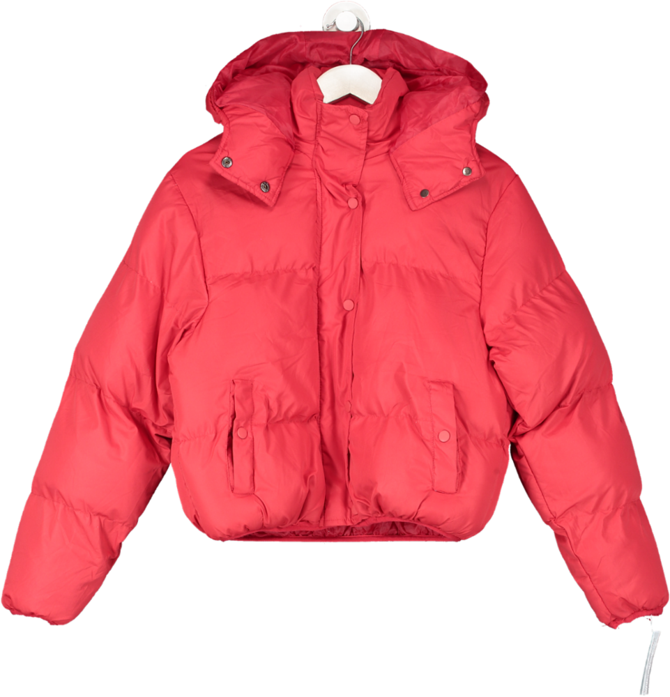 Brave Soul Red Bunny Hooded Puffer Jacket UK 8