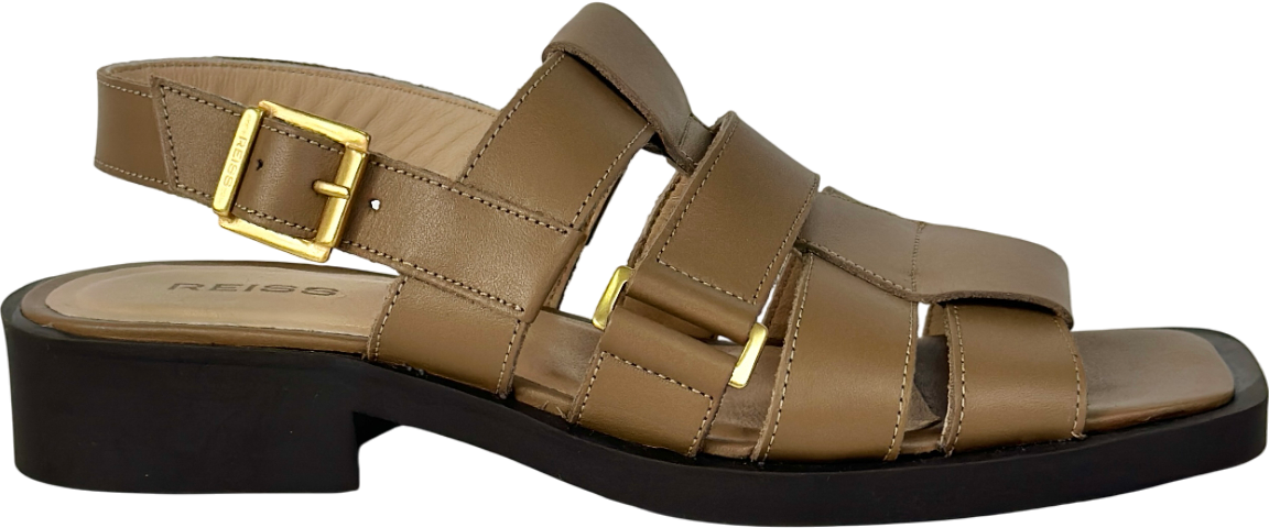 REISS Brown Marlie Leather Fisherman Sandals UK 5 EU 38 👠