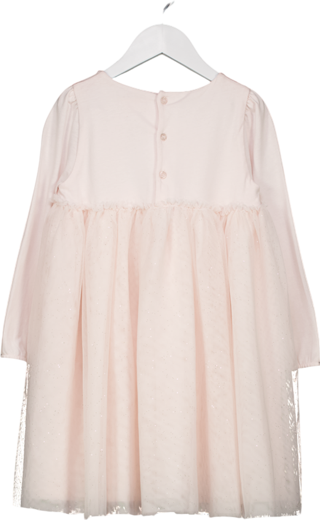 The White Company Blush Pink Glitter Tulle Skirted Dress 5 - 6 Years