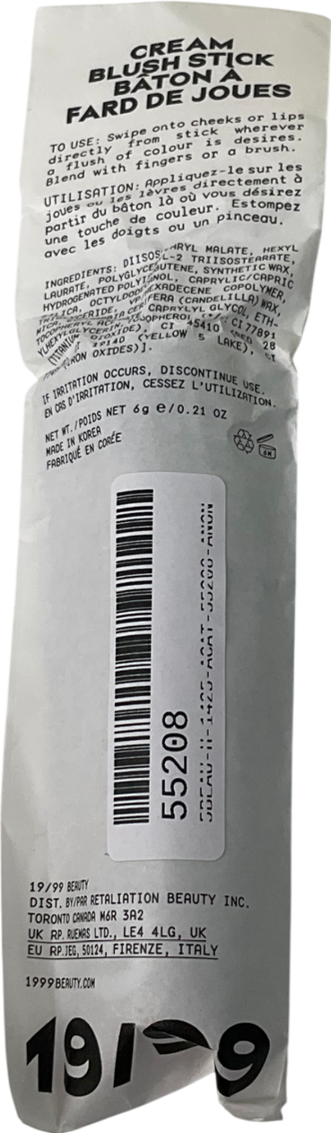 19/99 Cream Blush Stick Tuti 6g