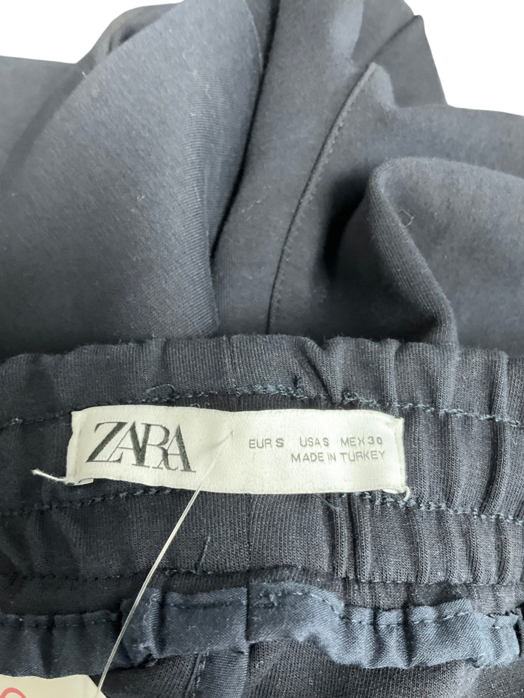 ZARA Black Cargo Fleece Trousers UK S