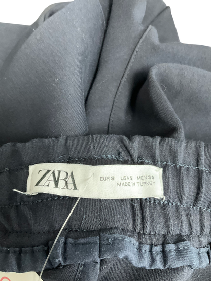 ZARA Black Cargo Fleece Trousers UK S