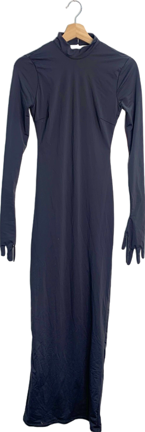 Fashion Nova Charcoal Cloé Backless Gloved Maxi Dress XS