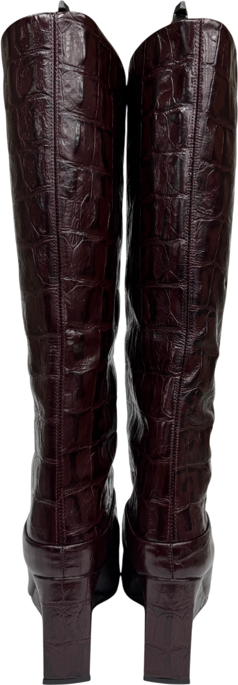 ASOS Purple High-heeled Boots In Burgundy UK 5 EU 38 👠