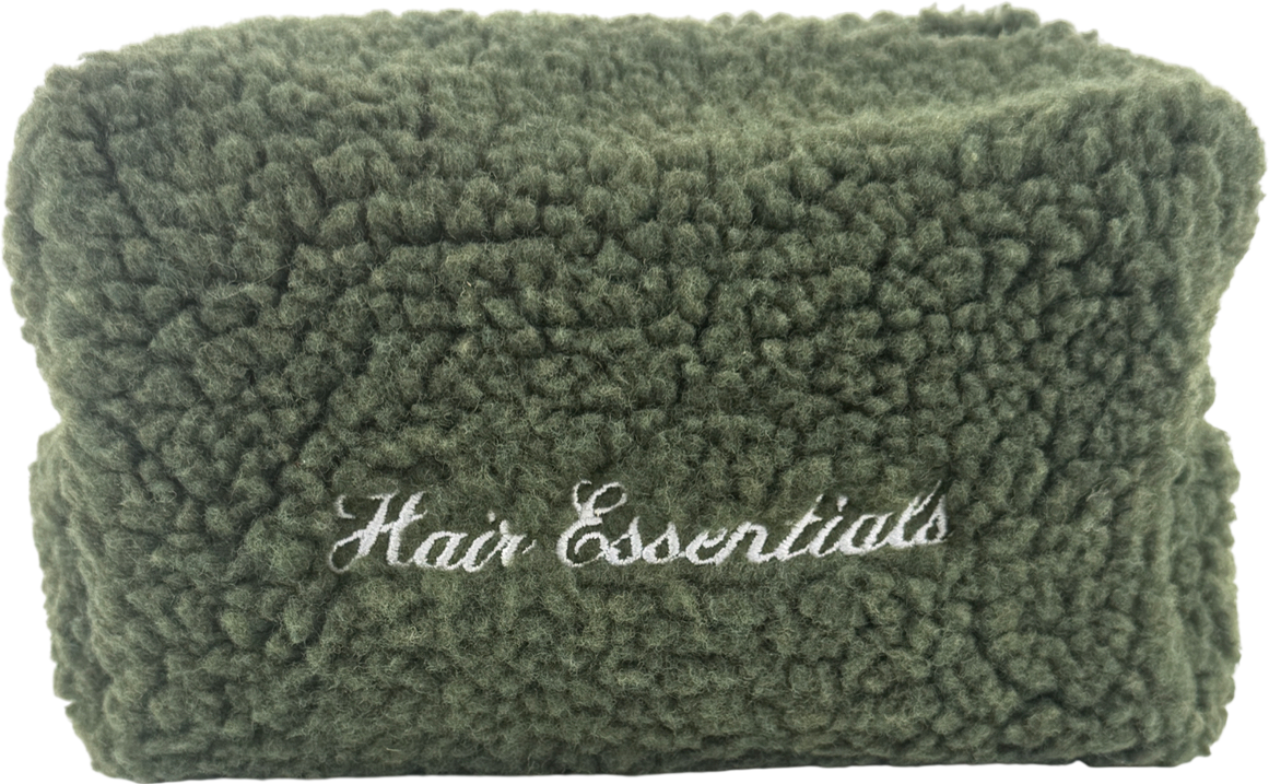Hair essentials Green Sherpa Cosmetic Bag One Size