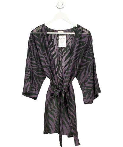 Alicia Swim Grey Cotton Silk Blend Kimono Cover Up One Size